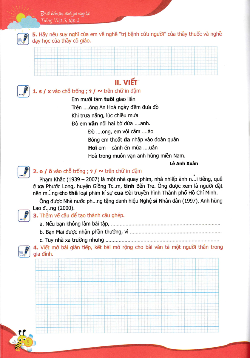 bộ bộ đề kiểm tra, đánh giá năng lực tiếng việt 5/2 - Ảnh 9