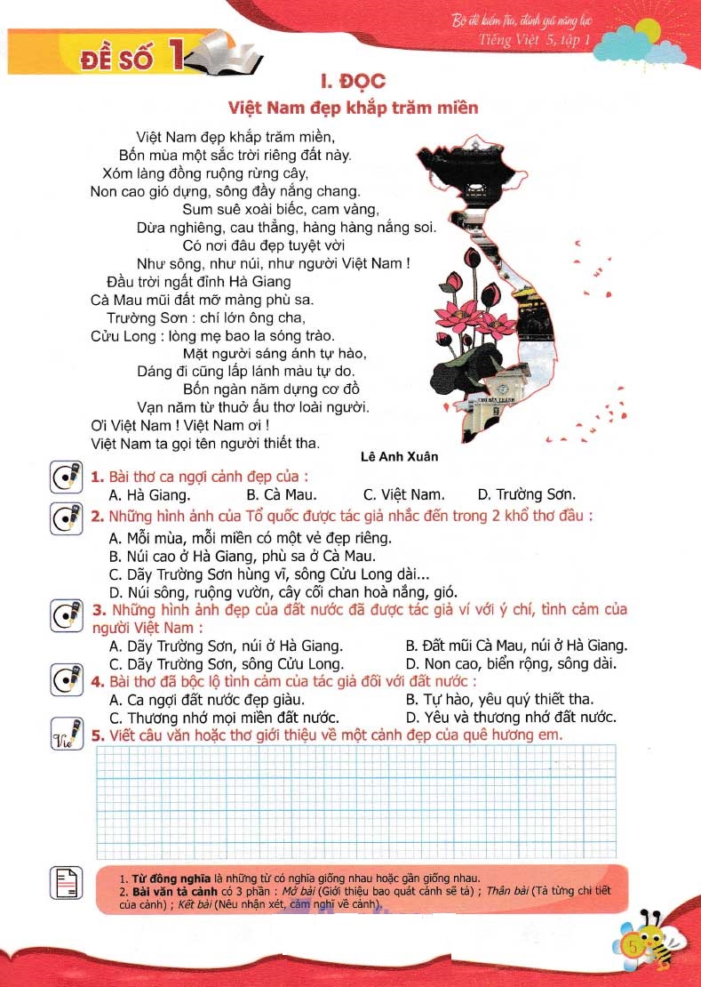 bộ bộ đề kiểm tra, đánh giá năng lực tiếng việt 5 - tập 1 - Ảnh 3