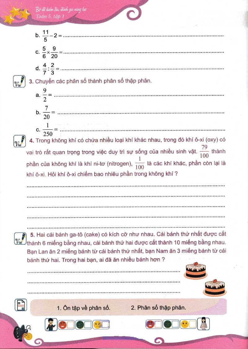 bộ bộ đề kiểm tra, đánh giá năng lực toán 5 - tập 1 - Ảnh 6