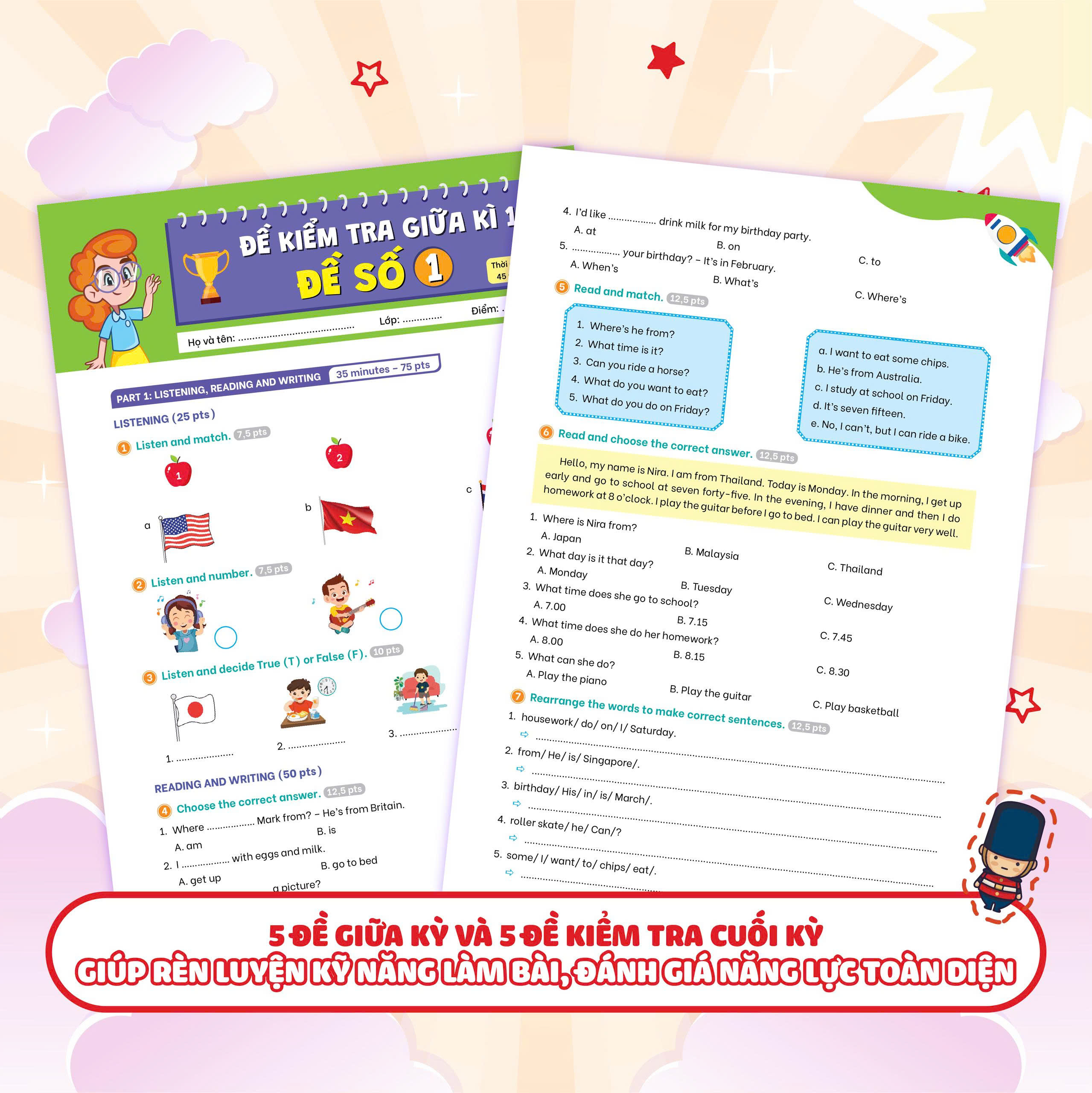 Bộ Bộ Đề Kiểm Tra Định Kỳ Tiếng Anh Lớp 4 - Tập 1 - Ảnh 6