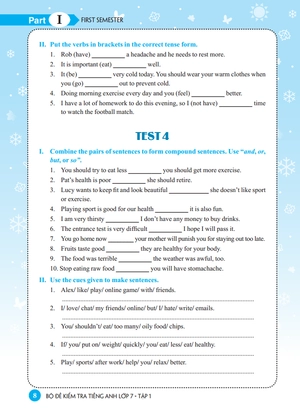 bộ bộ đề kiểm tra tiếng anh lớp 7 tập 1 - có đáp án (tái bản 2021) - Ảnh 5