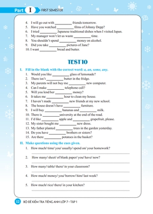 bộ bộ đề kiểm tra tiếng anh lớp 7 tập 1 - có đáp án (tái bản 2021) - Ảnh 9