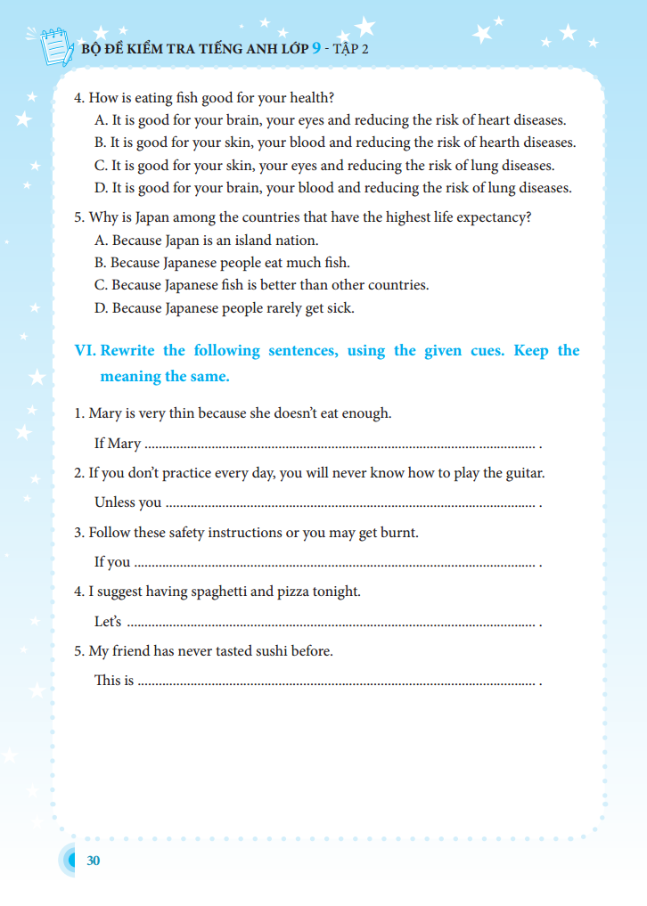 bộ bộ đề kiểm tra tiếng anh lớp 9 - tập 2 - có đáp án (tái bản lần 1) - Ảnh 11