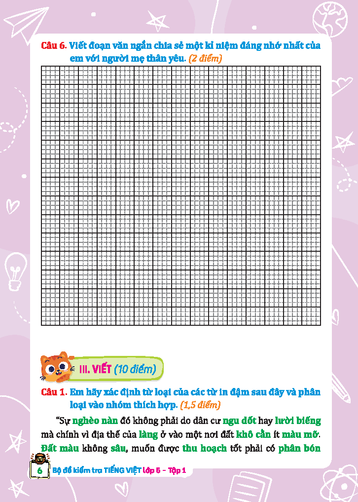 Bộ Bộ Đề Kiểm Tra Tiếng Việt 5 - Tập 1 (Kết Nối) (Sách Màu) - Ảnh 6