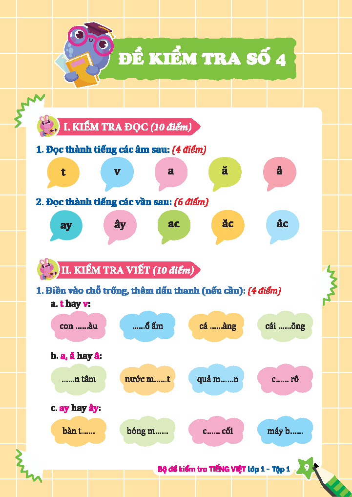 bộ bộ đề kiểm tra tiếng việt lớp 1 - tập 1 (kết nối) - Ảnh 10