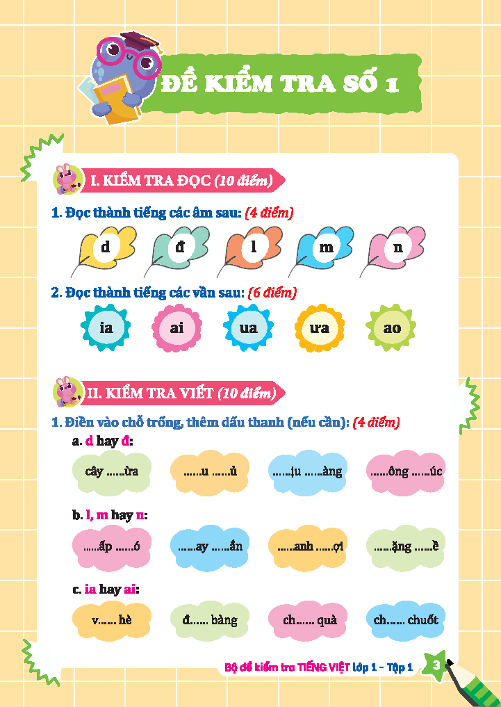 bộ bộ đề kiểm tra tiếng việt lớp 1 - tập 1 (kết nối) - Ảnh 4