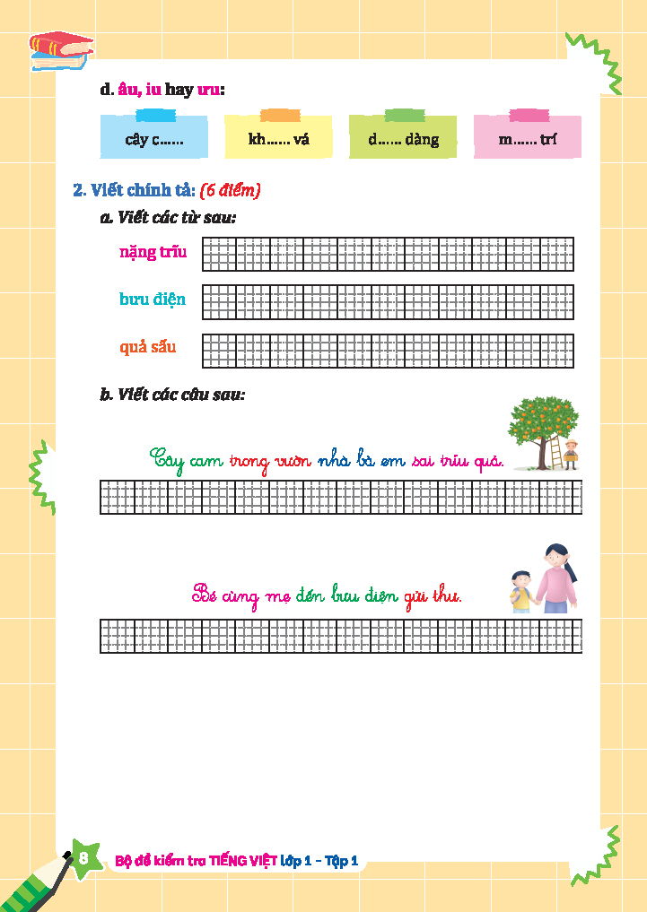 bộ bộ đề kiểm tra tiếng việt lớp 1 - tập 1 (kết nối) - Ảnh 9