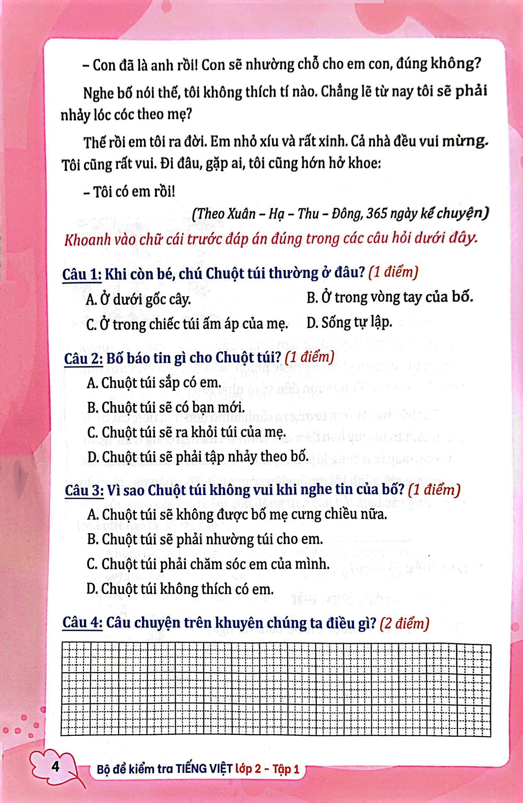 bộ bộ đề kiểm tra tiếng việt lớp 2 - tập 1 - Ảnh 5