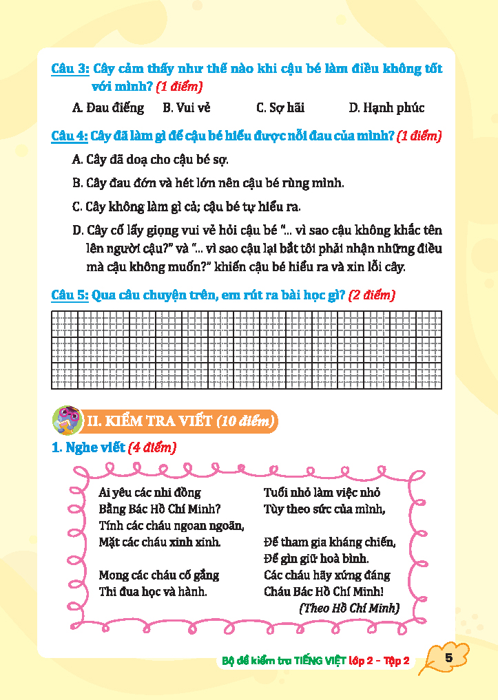 bộ bộ đề kiểm tra tiếng việt lớp 2 - tập 2 (kết nối) - Ảnh 6