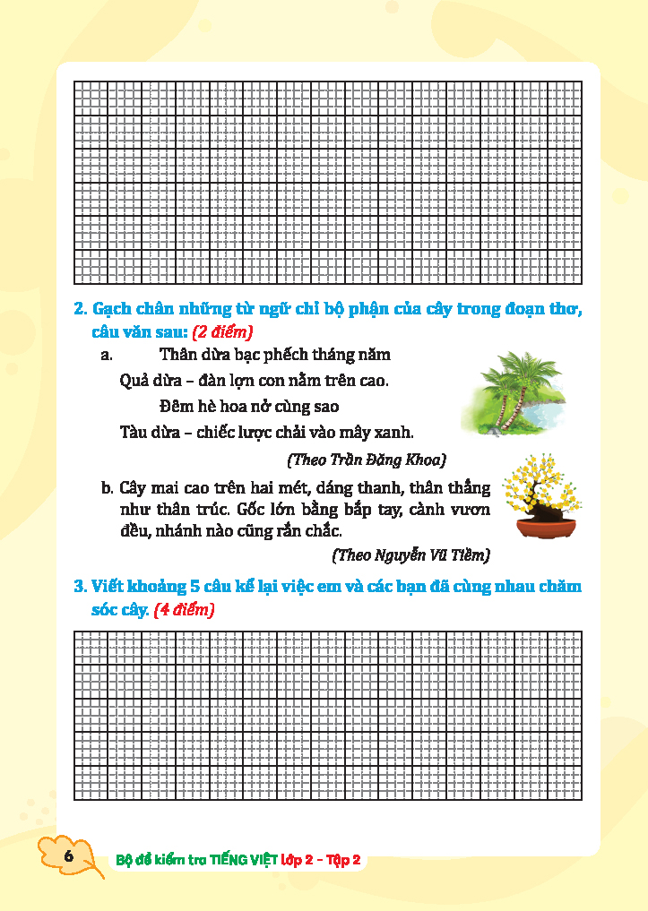 bộ bộ đề kiểm tra tiếng việt lớp 2 - tập 2 (kết nối) - Ảnh 7