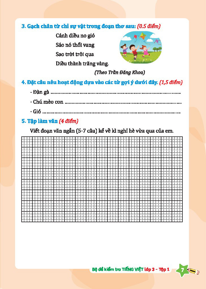 bộ bộ đề kiểm tra tiếng việt lớp 3 - tập 1 - Ảnh 9