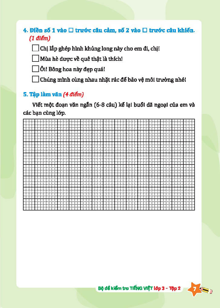 bộ bộ đề kiểm tra tiếng việt lớp 3 - tập 2 - Ảnh 7
