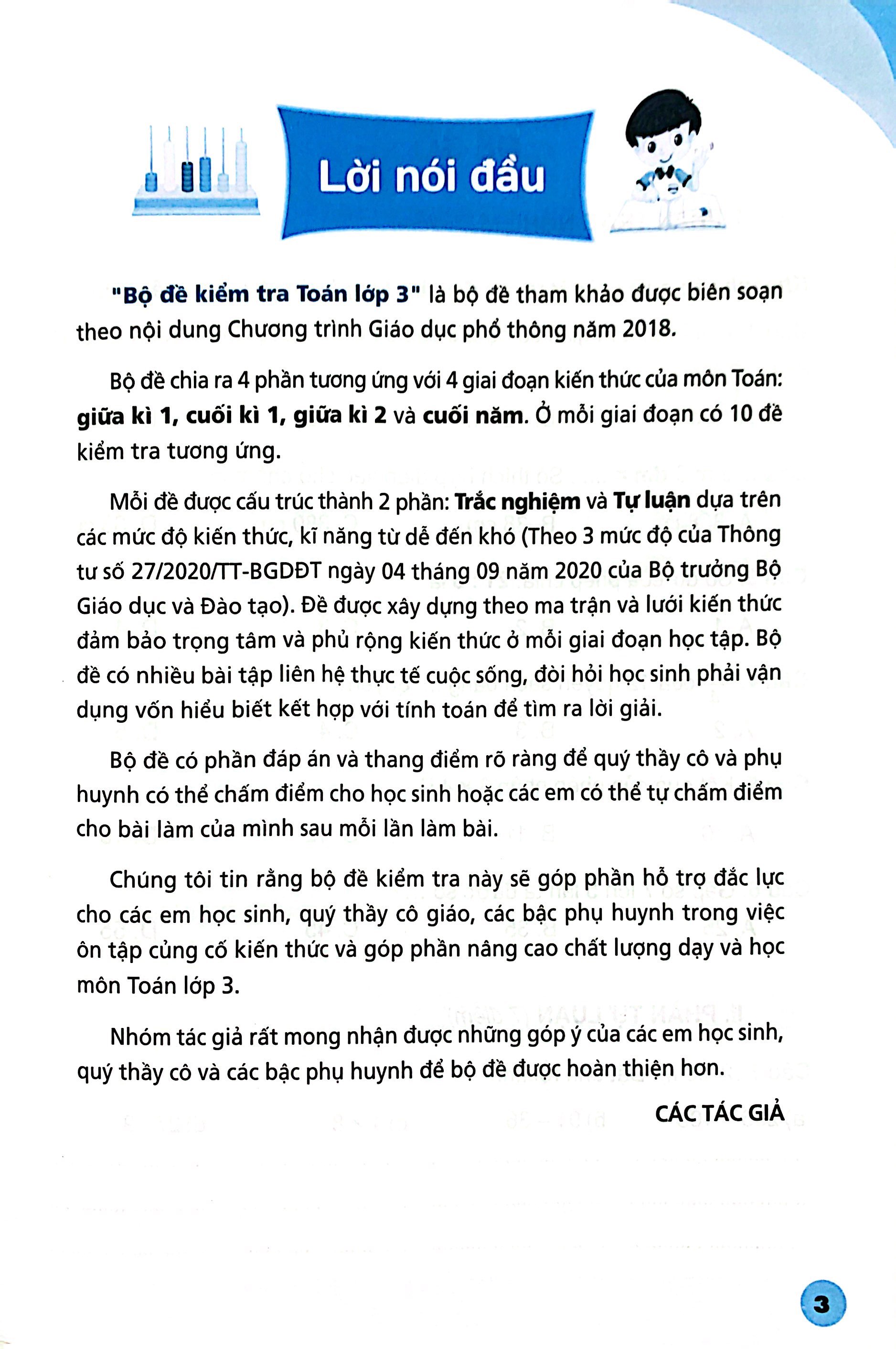 bộ bộ đề kiểm tra toán 3 - tập 1 - Ảnh 4