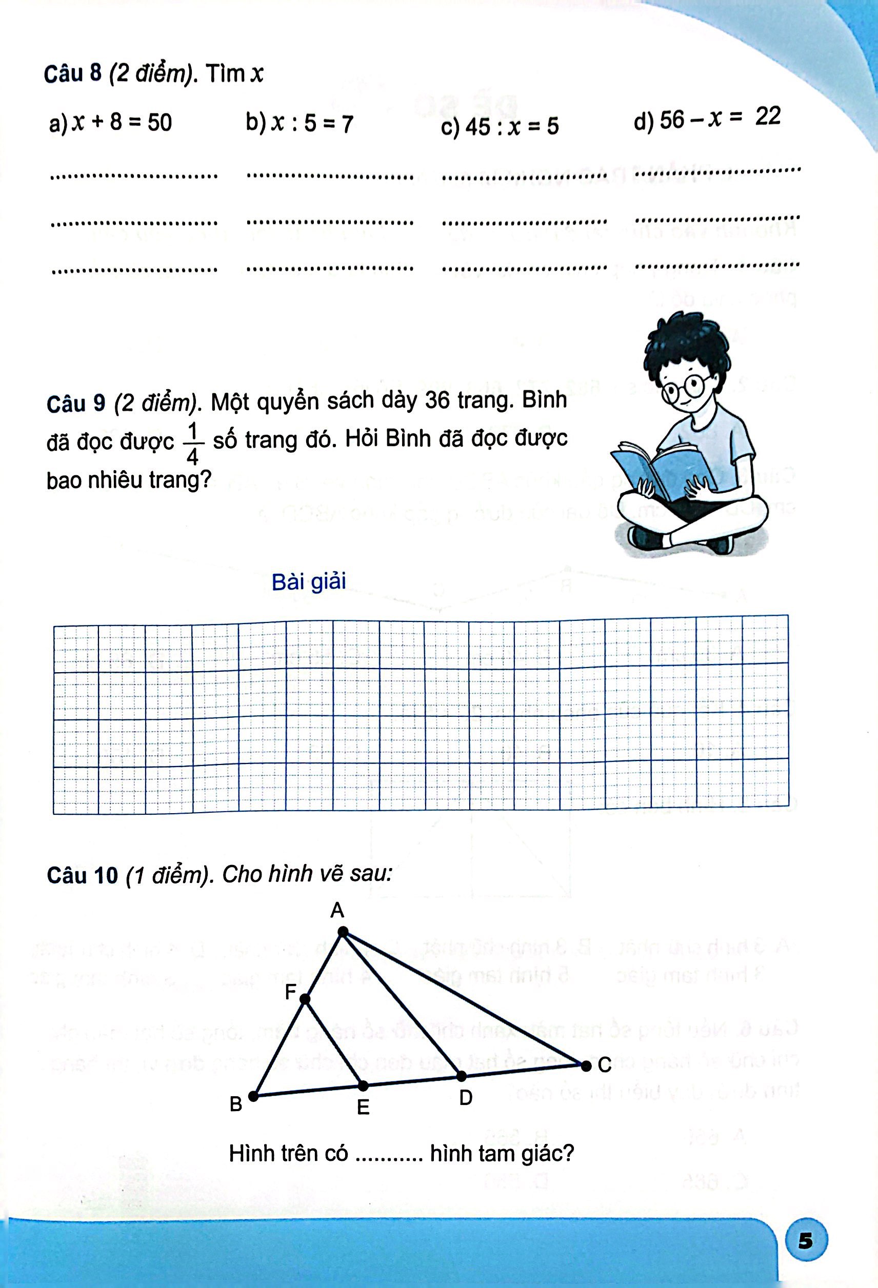 bộ bộ đề kiểm tra toán 3 - tập 1 - Ảnh 6