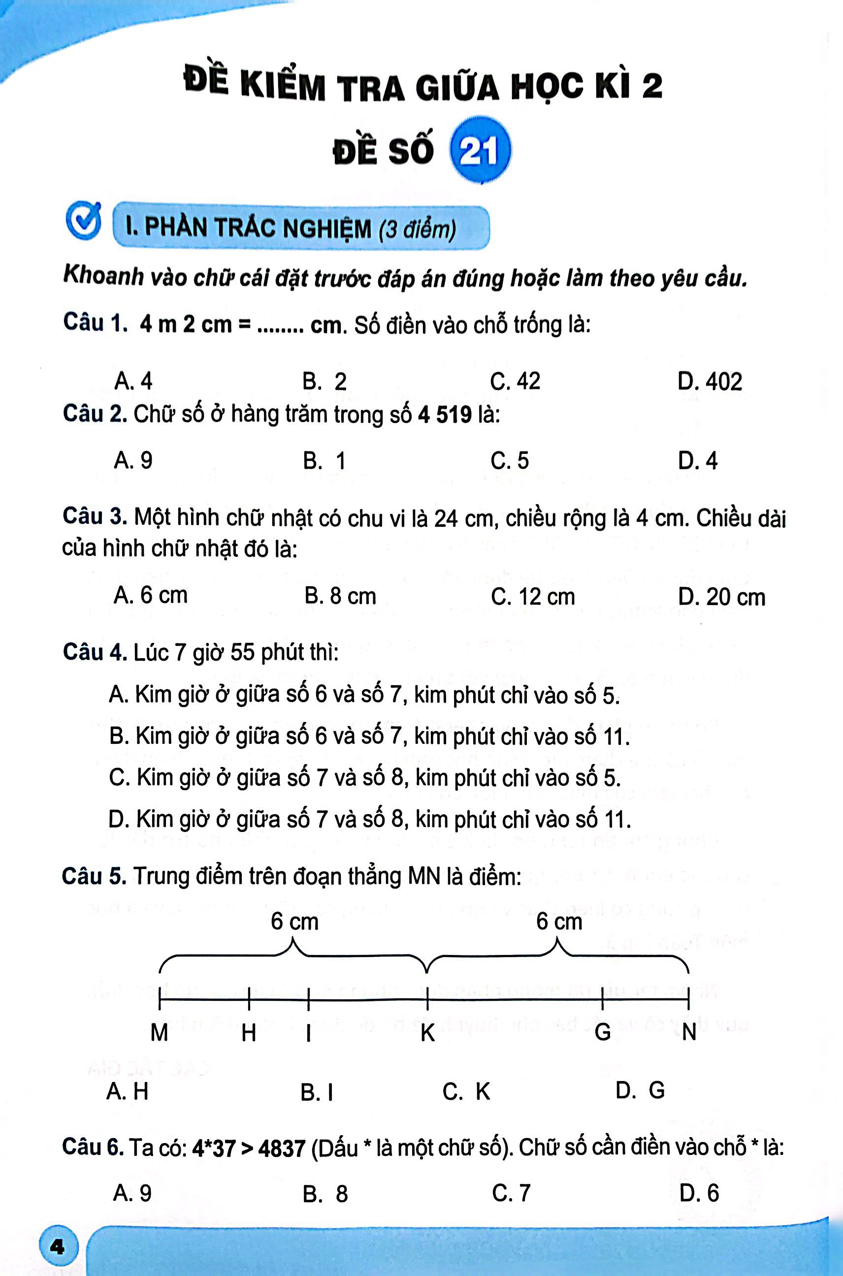 bộ bộ đề kiểm tra toán lớp 3 - tập 2 - Ảnh 5