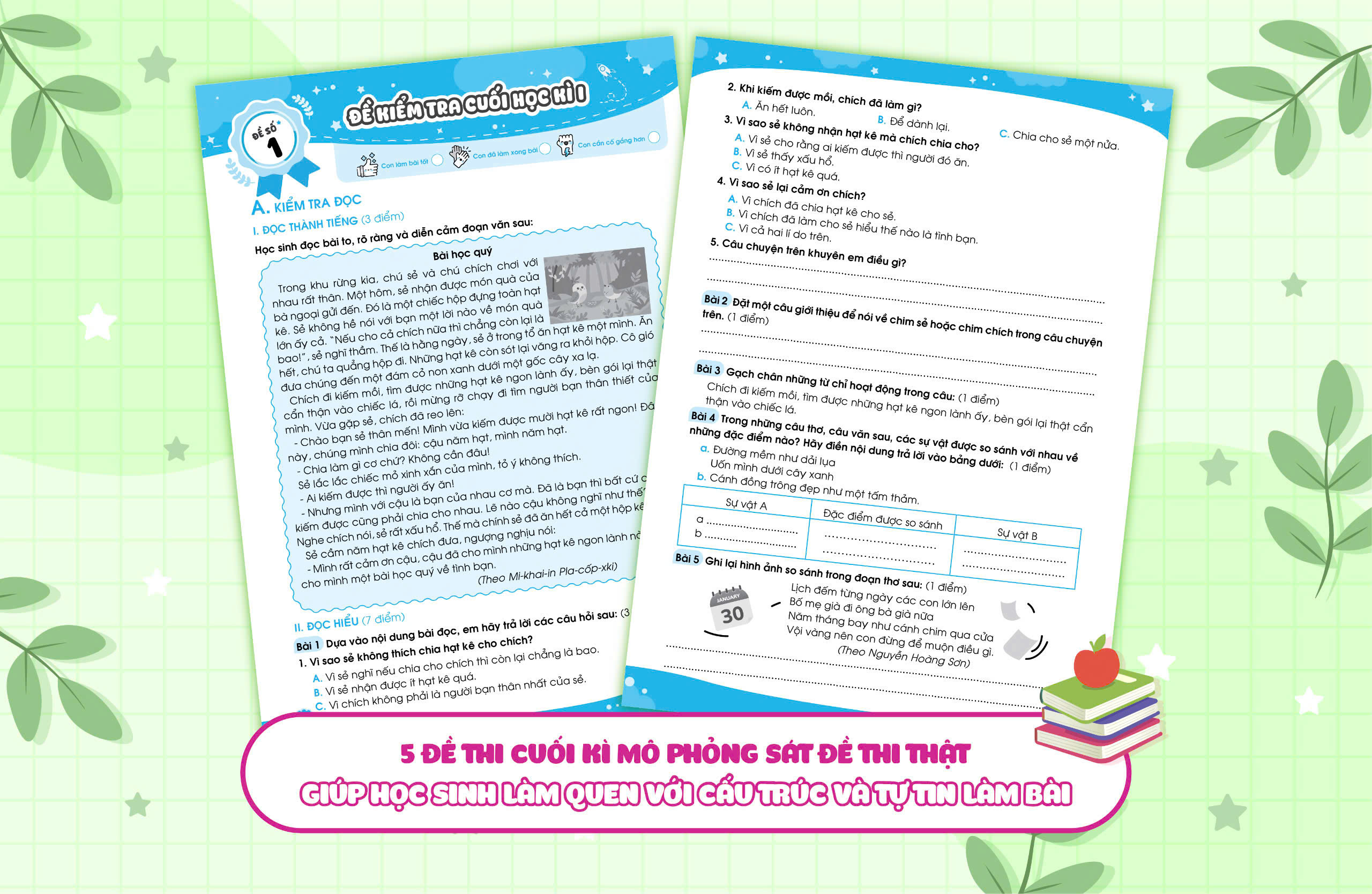 Bộ Bộ Đề Ôn Luyện Và Kiểm Tra Tiếng Việt 3 - Tập 1 - Ảnh 3