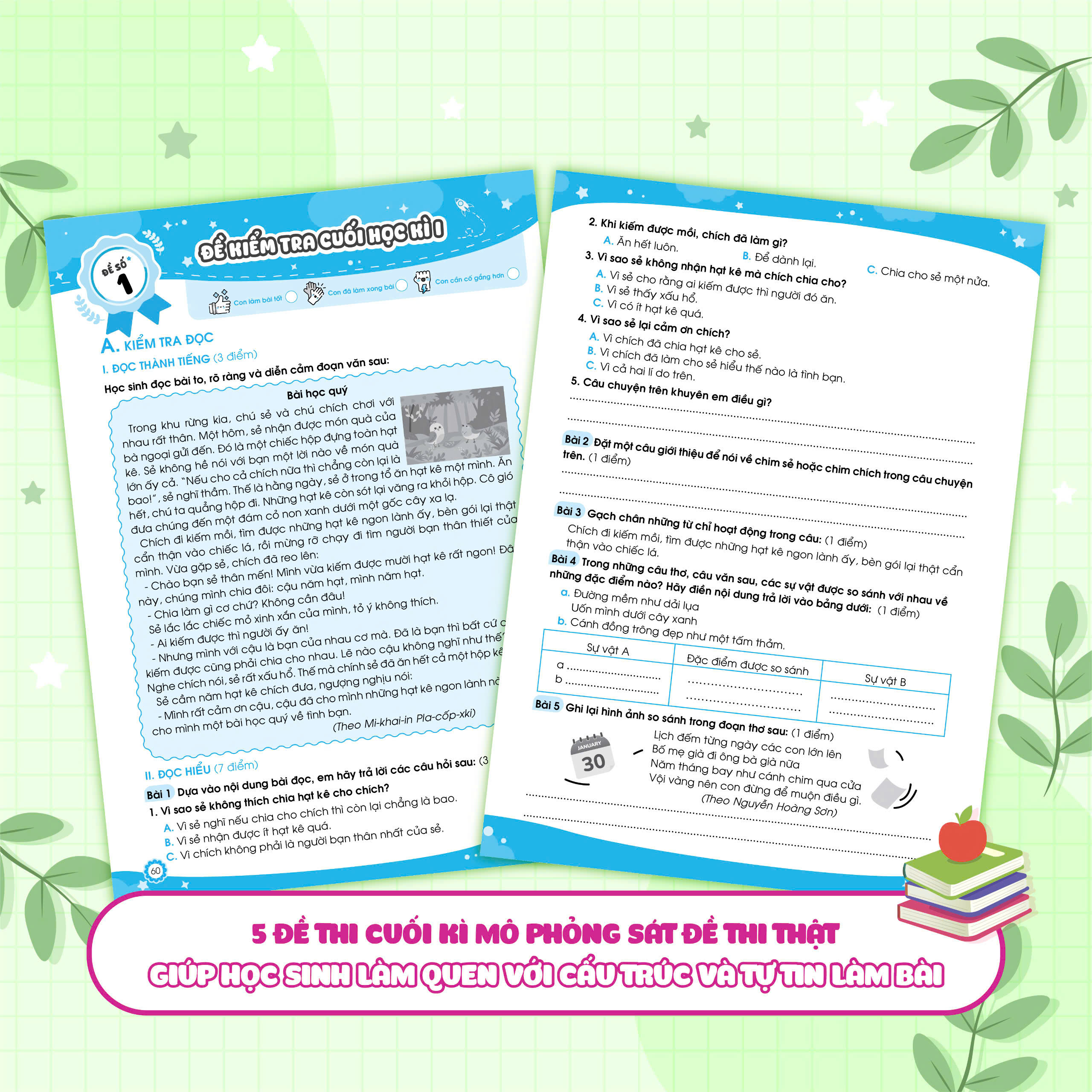 Bộ Bộ Đề Ôn Luyện Và Kiểm Tra Tiếng Việt 3 - Tập 1 - Ảnh 7