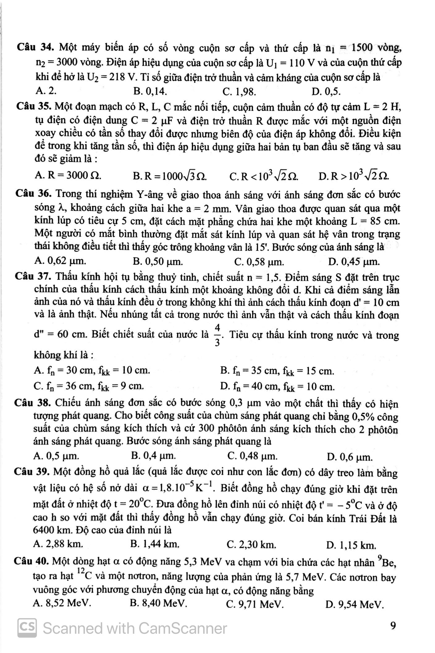 bộ bộ đề trắc nghiệm luyện thi thpt quốc gia 2020 - khoa học tự nhiên - tập 2 - tái bản - Ảnh 9