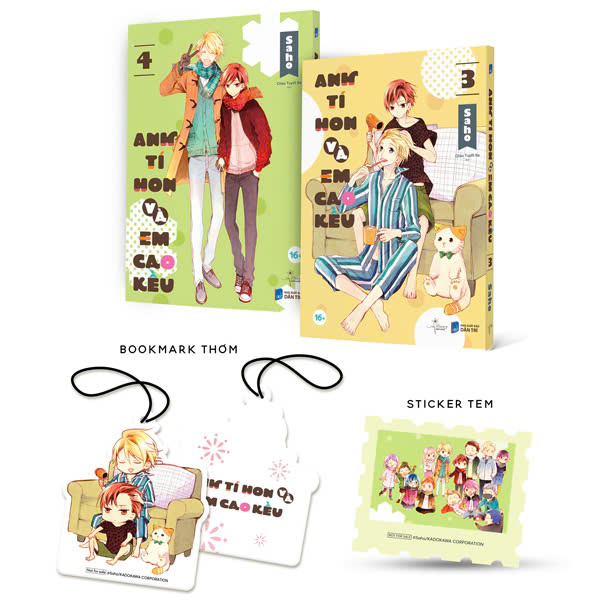 Bộ Bộ Manga - Anh Tí Hon Và Em Cao Kều - Tập 3 + Tập 4 (Bộ 2 Tập) - Bản Đặc Biệt - Tặng Kèm Sticker Tem + Bookmark Thơm