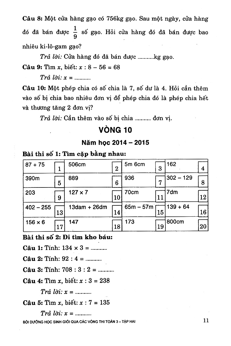 bộ bồi dưỡng học sinh giỏi qua các vòng thi toán lớp 3 (tập 2) - Ảnh 11