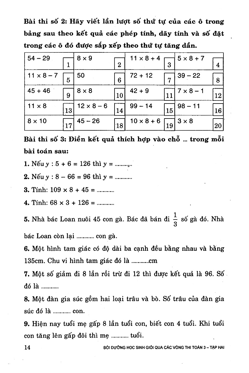 bộ bồi dưỡng học sinh giỏi qua các vòng thi toán lớp 3 (tập 2) - Ảnh 14