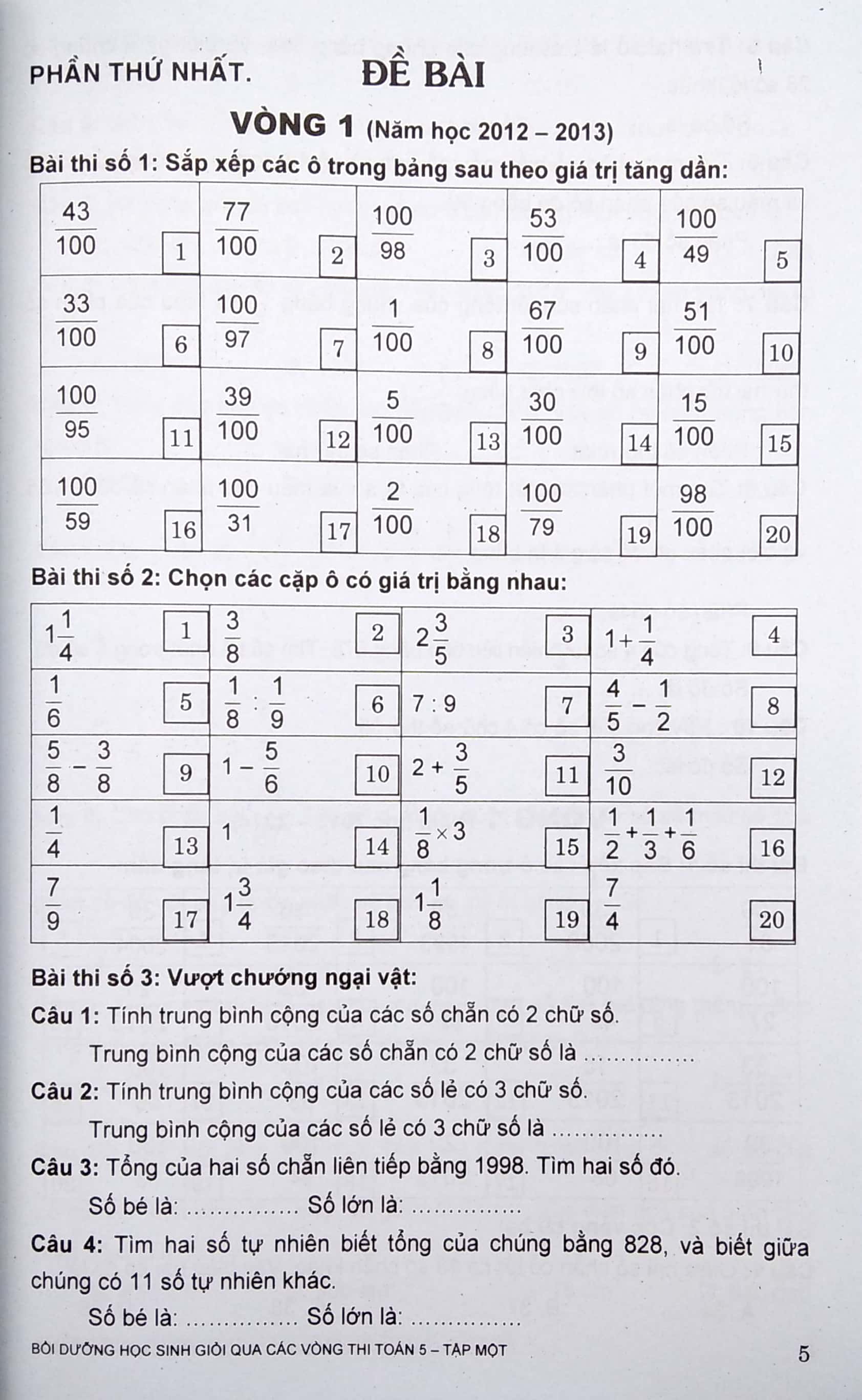 bộ bồi dưỡng học sinh giỏi qua các vòng thi toán lớp 5 - tập 1 (tái bản 2021) - Ảnh 5