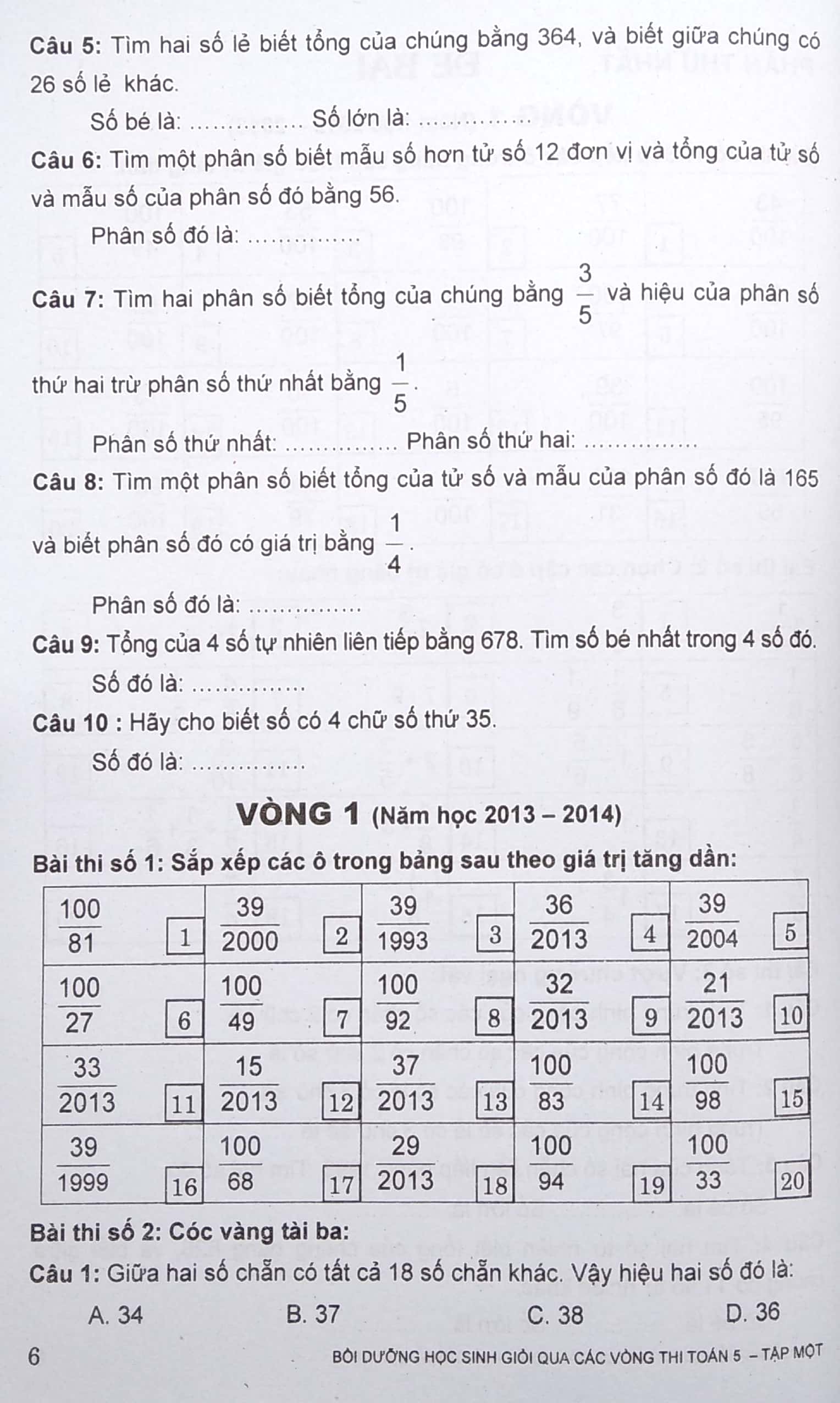 bộ bồi dưỡng học sinh giỏi qua các vòng thi toán lớp 5 - tập 1 (tái bản 2021) - Ảnh 6