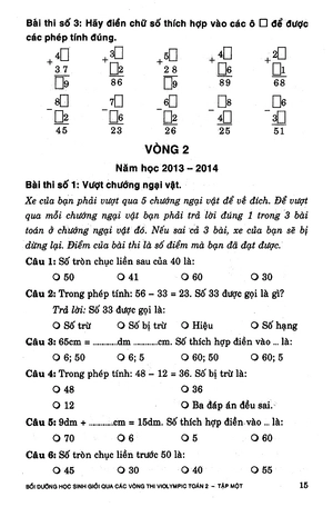bộ bồi dưỡng học sinh giỏi qua các vòng thi violympic toán 2 - tập 1 - Ảnh 14