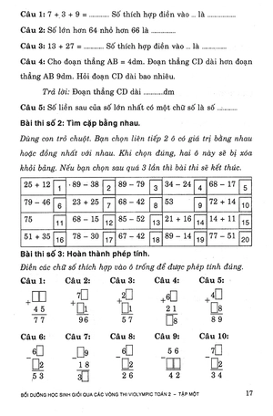 bộ bồi dưỡng học sinh giỏi qua các vòng thi violympic toán 2 - tập 1 - Ảnh 16