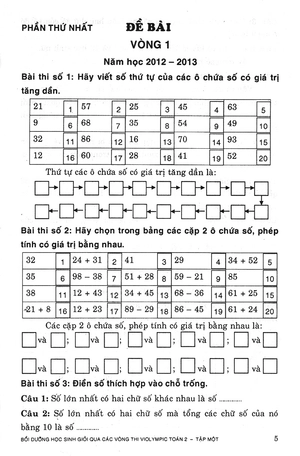 bộ bồi dưỡng học sinh giỏi qua các vòng thi violympic toán 2 - tập 1 - Ảnh 4