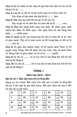 bộ bồi dưỡng học sinh giỏi qua các vòng thi violympic toán 2 - tập 1 - Ảnh 5