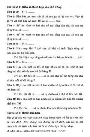 bộ bồi dưỡng học sinh giỏi qua các vòng thi violympic toán 2 - tập 1 - Ảnh 6