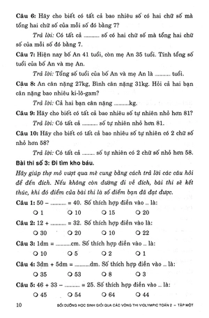 bộ bồi dưỡng học sinh giỏi qua các vòng thi violympic toán 2 - tập 1 - Ảnh 9