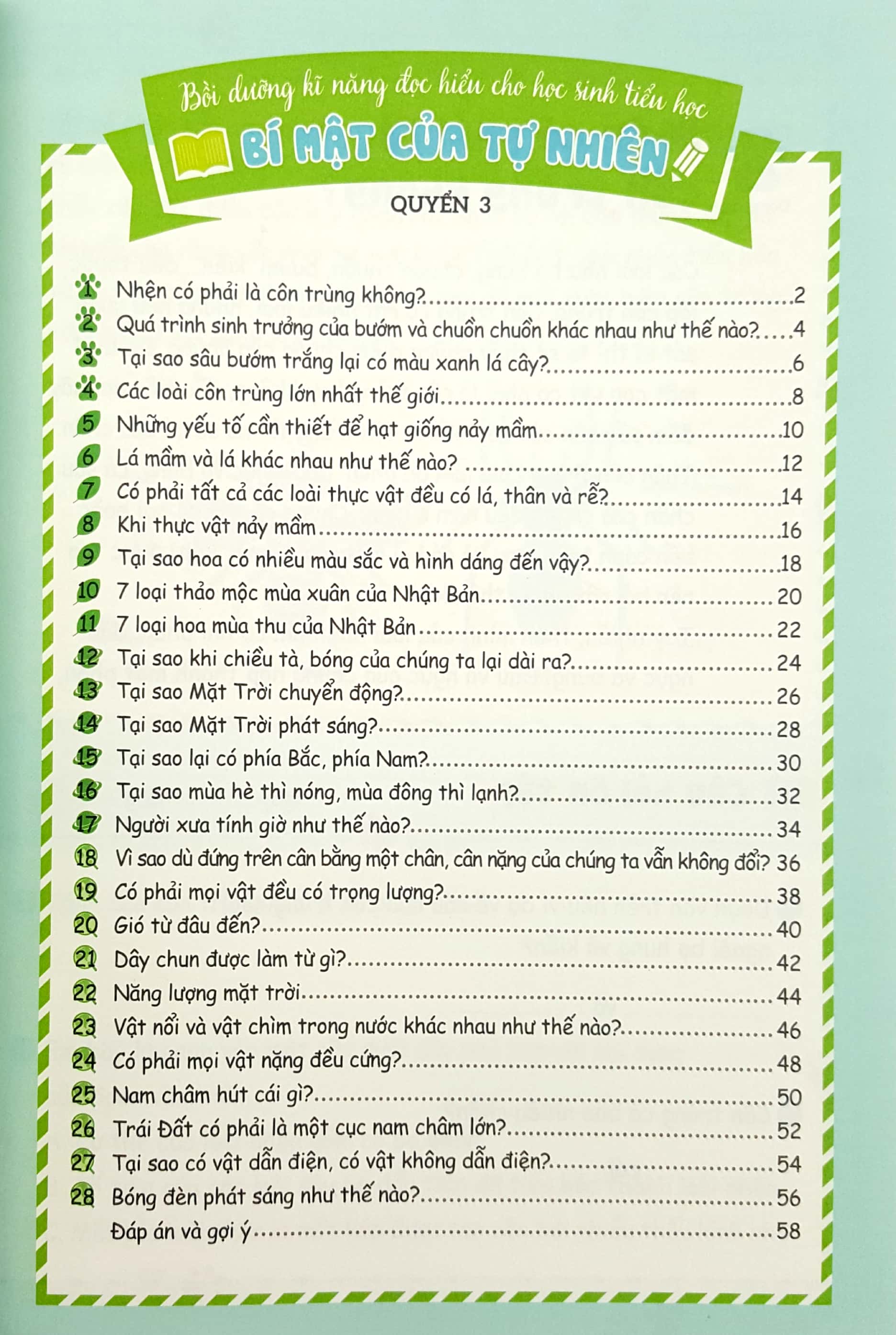 bộ bồi dưỡng kĩ năng đọc hiểu cho học sinh tiểu học - bí mật của tự nhiên - quyển 3 (tái bản 2019) - Ảnh 2