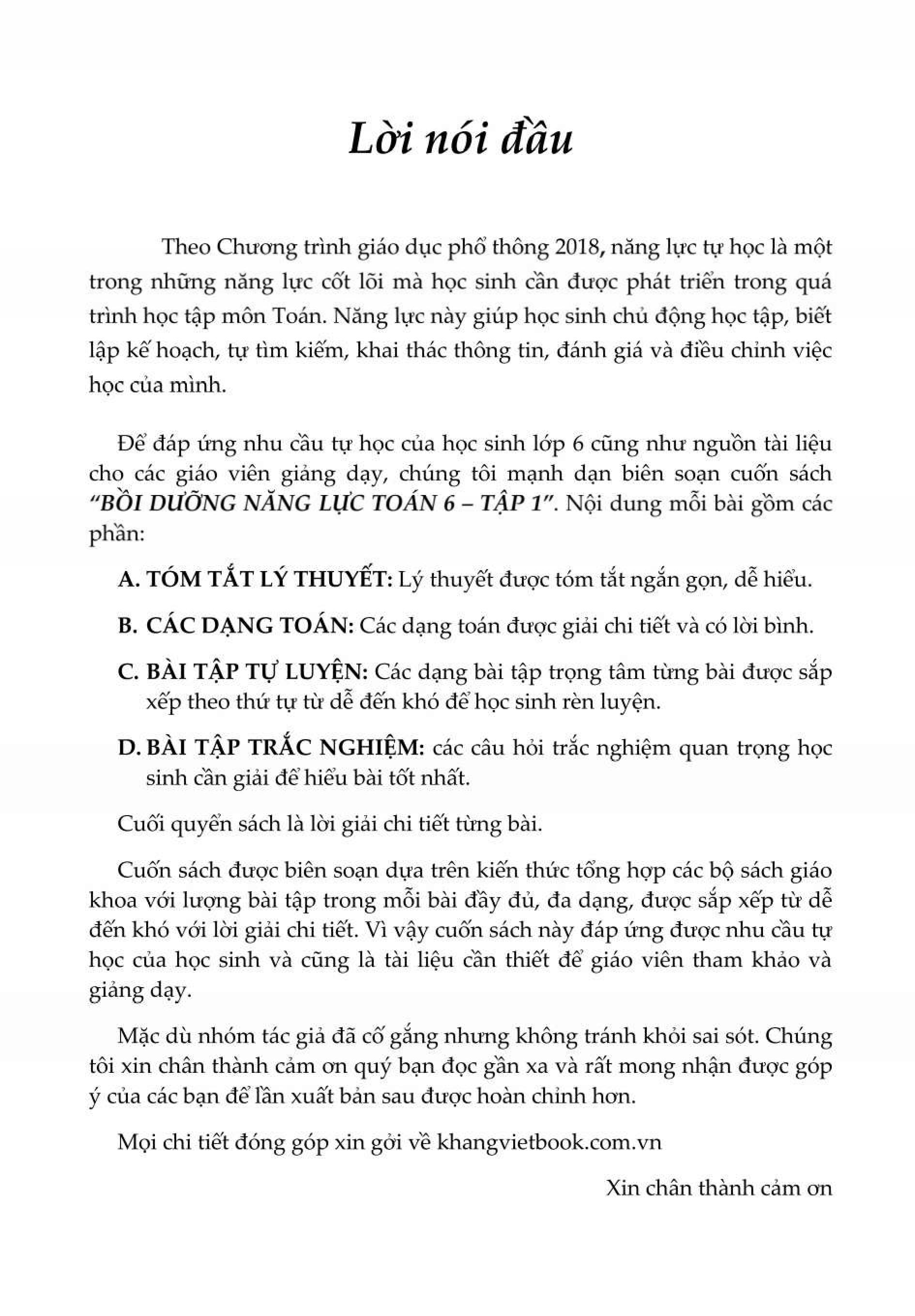 Bộ Bồi Dưỡng Năng Lực Toán 6 - Tập 1 - Ảnh 4