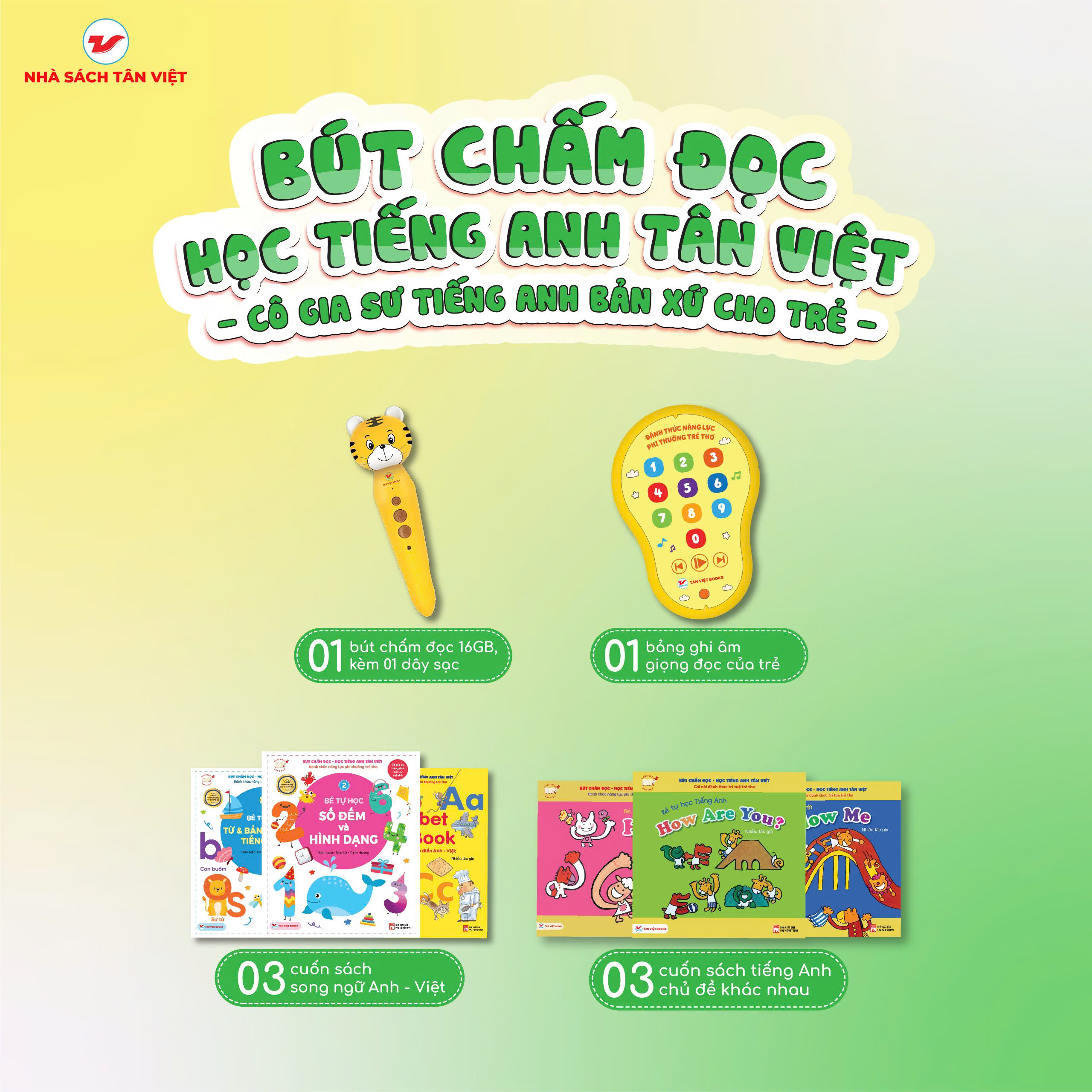 Bộ Bút Chấm Đọc-Học Tiếng Anh Tân Việt - Cô Gia Sư Tiếng Anh Bản Xứ Tại Nhà - Phiên Bản 6 Sách (Dành Cho Trẻ Từ 0 Đến 6 Tuổi) - Ảnh 7