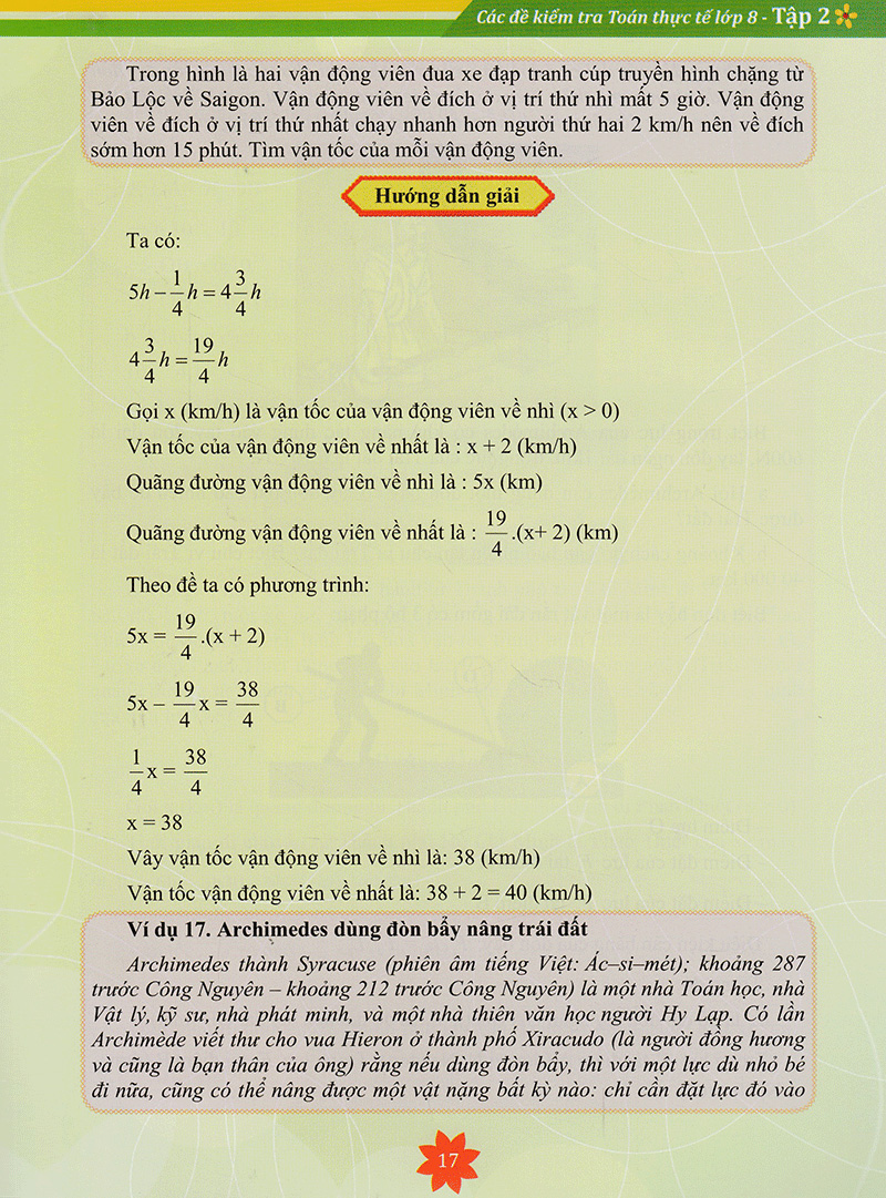 bộ các đề kiểm tra toán thực tế lớp 8 - tập 2 - Ảnh 15