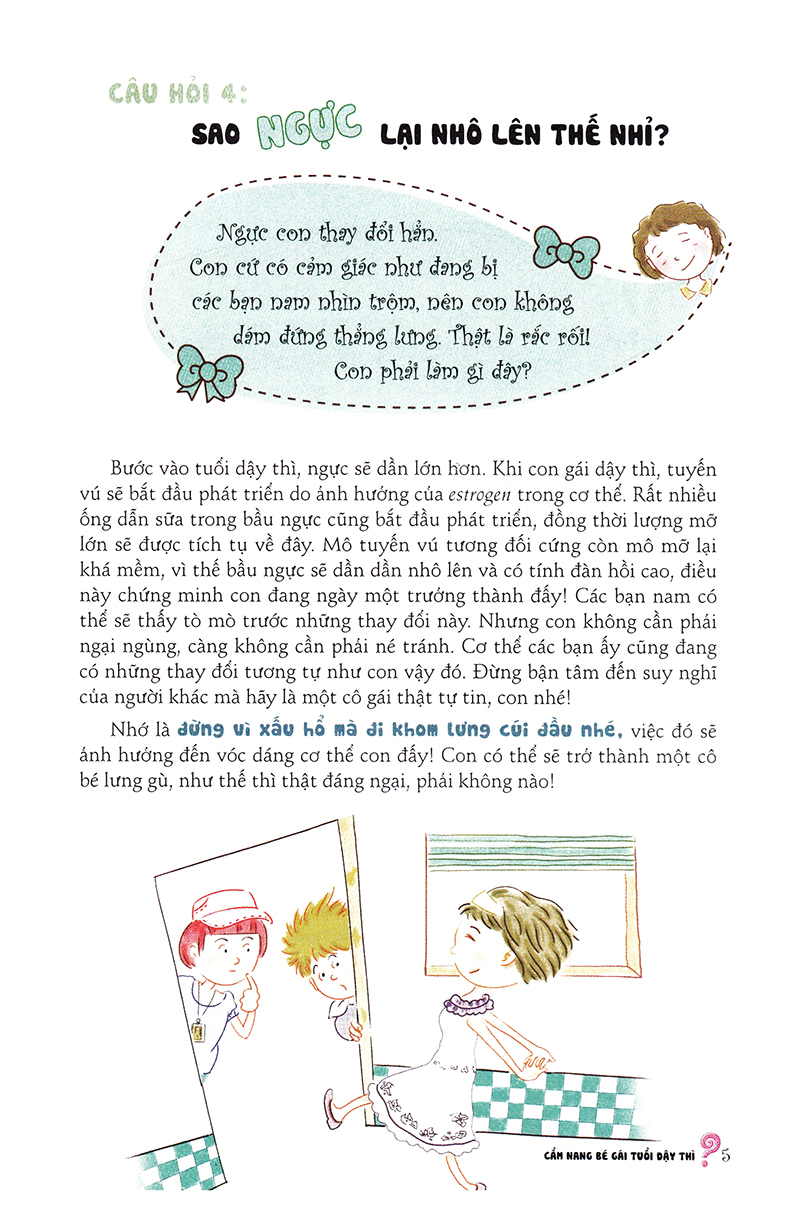 bộ cẩm nang bé gái tuổi dậy thì - quyển 1 - 160 câu hỏi-đáp về sinh lí bạn gái tuổi dậy thì (tái bản 2019) - Ảnh 6