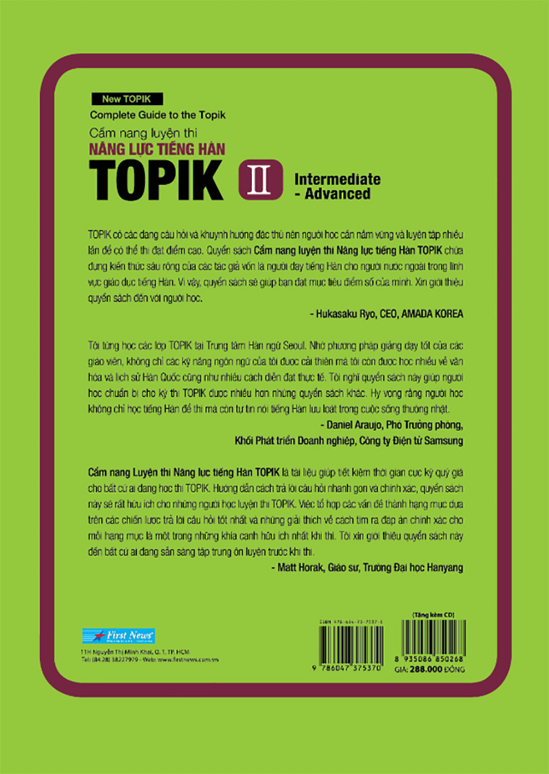 bộ cẩm nang luyện thi năng lực tiếng hàn topik ii intermediate - advanced - Ảnh 6