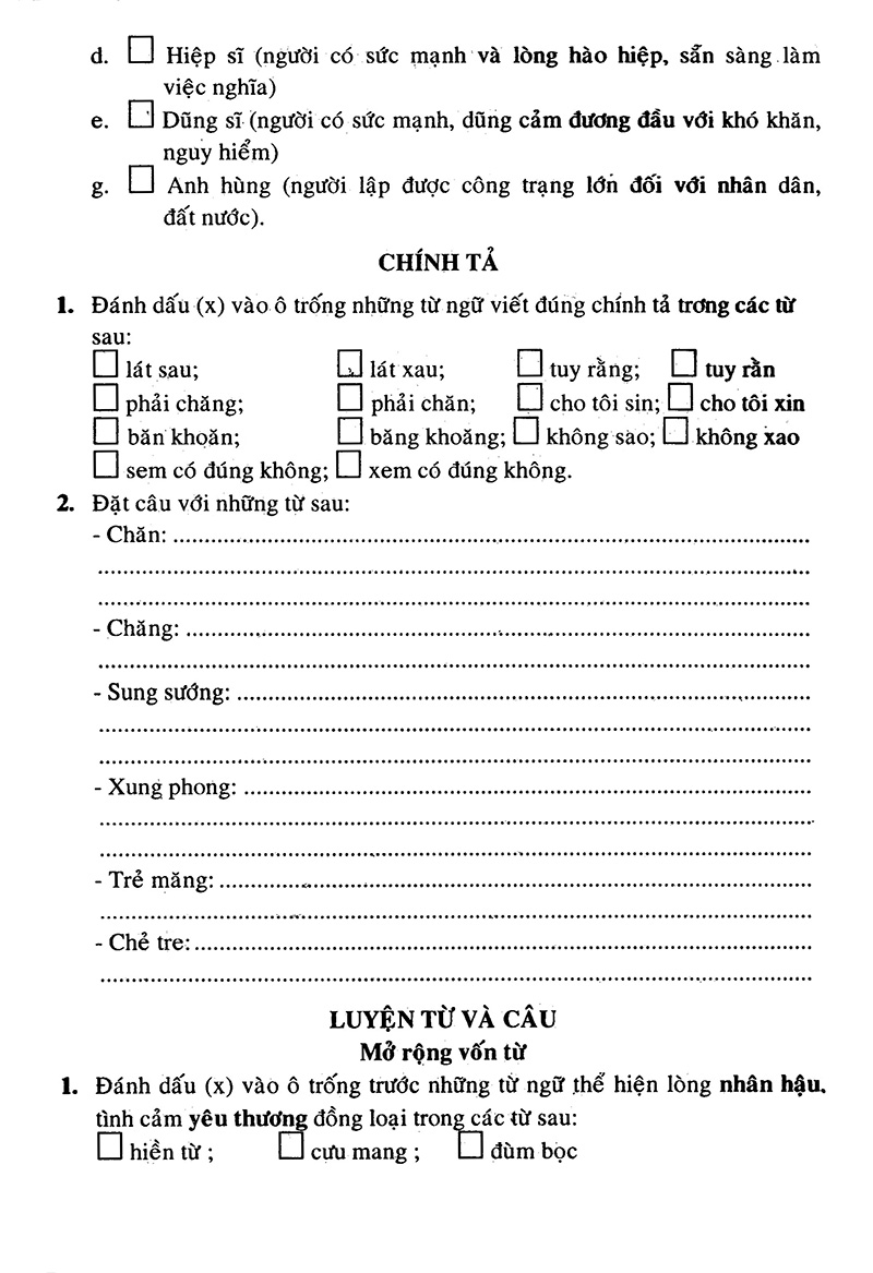 bộ câu hỏi và bài tập trắc nghiệm tiếng việt 4 - tập 1 - Ảnh 11