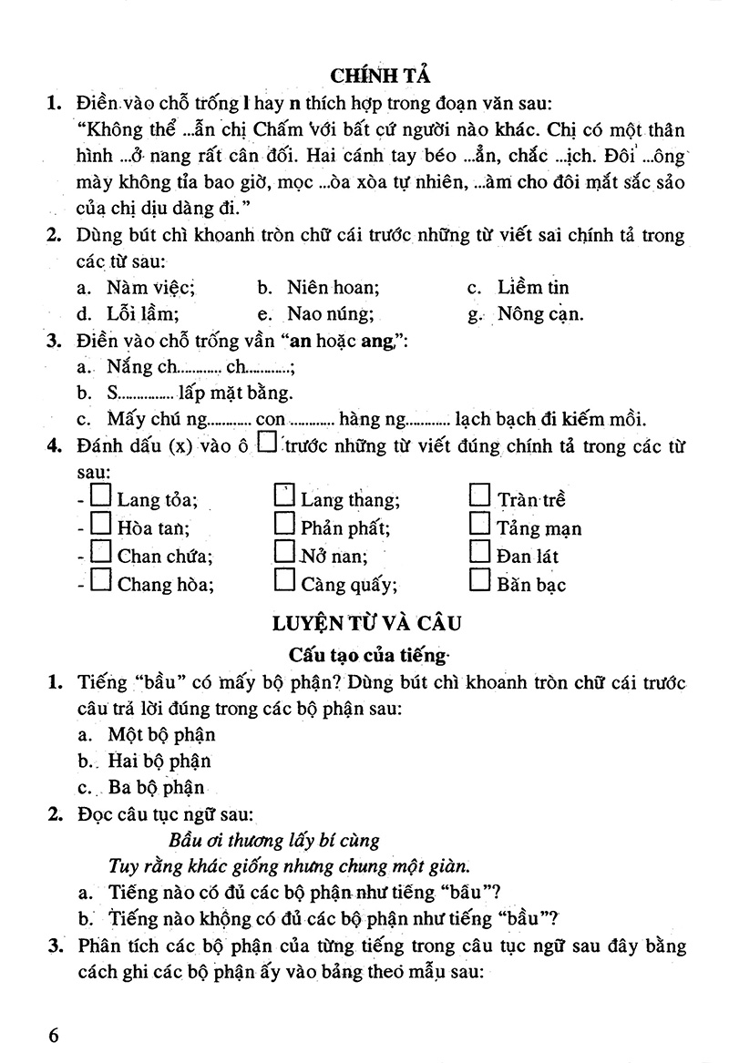 bộ câu hỏi và bài tập trắc nghiệm tiếng việt 4 - tập 1 - Ảnh 6