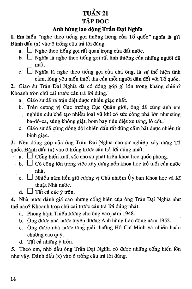 bộ câu hỏi và bài tập trắc nghiệm tiếng việt 4 - tập 2 - Ảnh 13