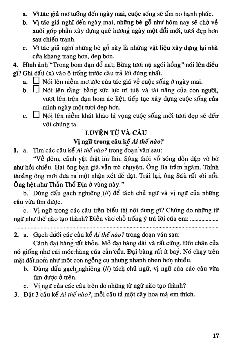 bộ câu hỏi và bài tập trắc nghiệm tiếng việt 4 - tập 2 - Ảnh 16