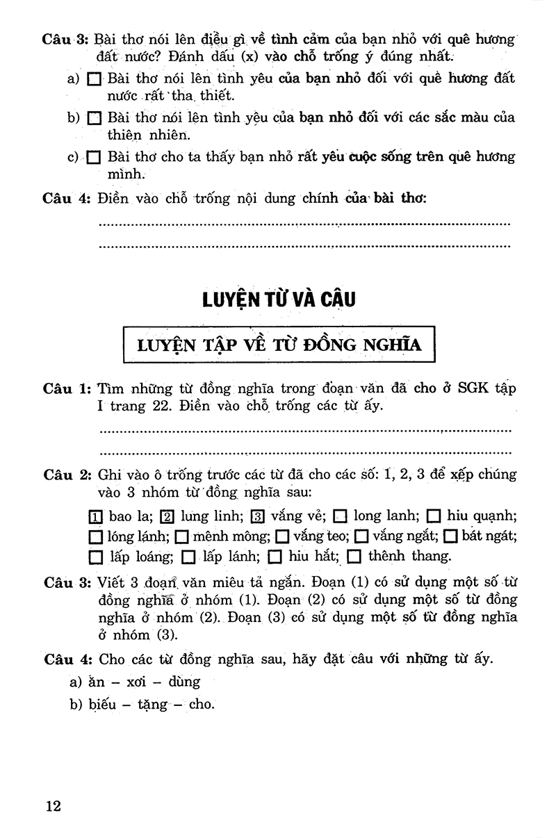 bộ câu hỏi và bài tập trắc nghiệm tiếng việt 5 - tập 1 - Ảnh 11