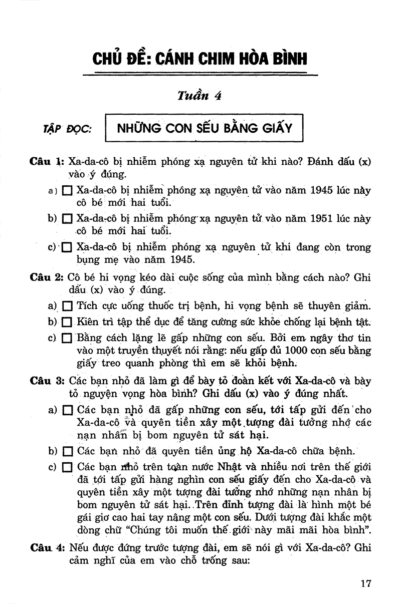 bộ câu hỏi và bài tập trắc nghiệm tiếng việt 5 - tập 1 - Ảnh 16