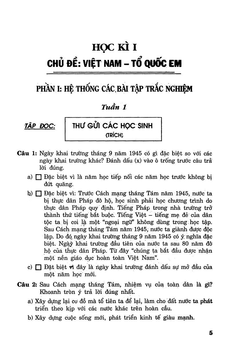 bộ câu hỏi và bài tập trắc nghiệm tiếng việt 5 - tập 1 - Ảnh 4