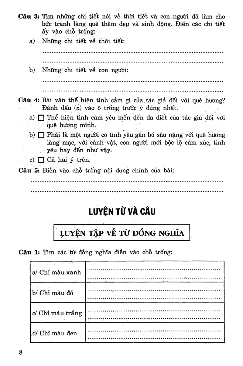 bộ câu hỏi và bài tập trắc nghiệm tiếng việt 5 - tập 1 - Ảnh 7