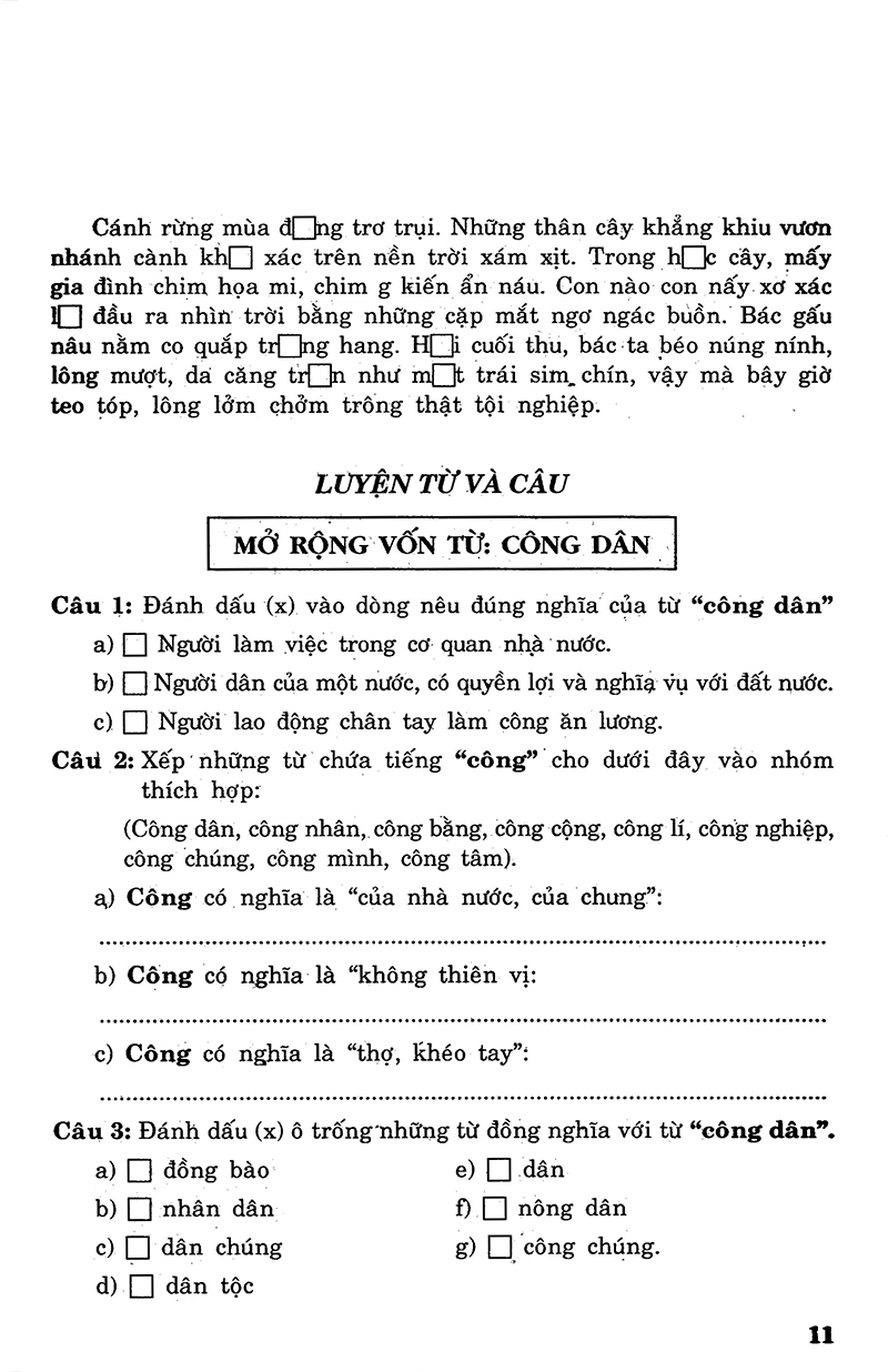 bộ câu hỏi và bài tập trắc nghiệm tiếng việt 5 - tập 2 - Ảnh 11