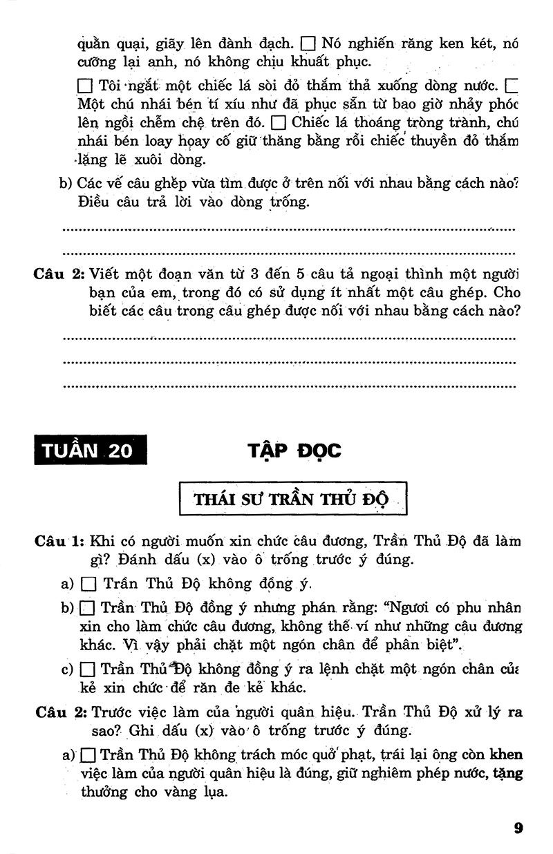 bộ câu hỏi và bài tập trắc nghiệm tiếng việt 5 - tập 2 - Ảnh 9