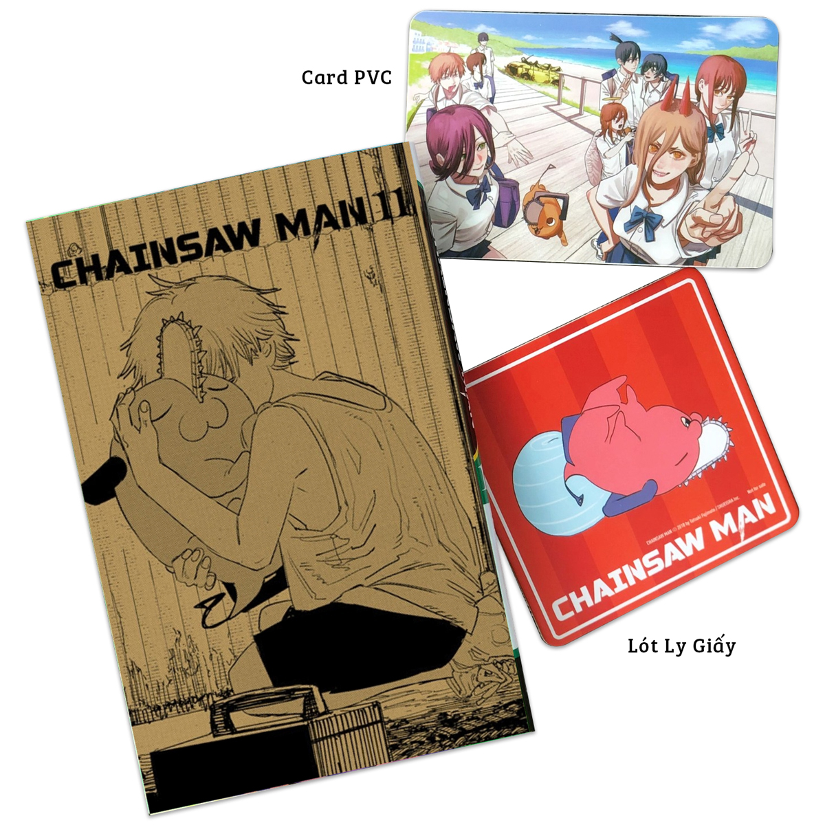 bộ chainsaw man - tập 11 - tặng kèm lót ly + card pvc - Ảnh 3